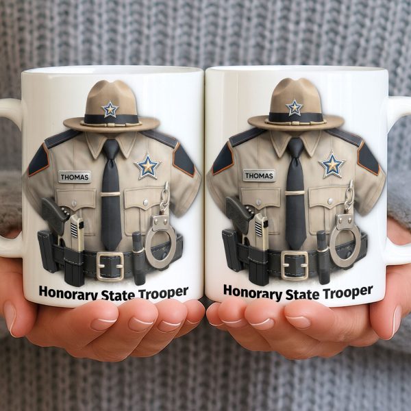 Honorary State Trooper Police Uniform Badge Handcuffs - Personalized Custom Coffee Mug - OFC053_MG Honorary State Trooper Police Uniform Badge Handcuffs - Personalized Custom Coffee Mug - OFC053_MG