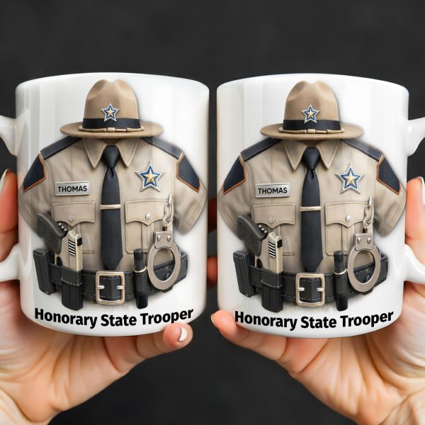 Honorary State Trooper Police Uniform Badge Handcuffs - Personalized Custom Coffee Mug - OFC053_MG Honorary State Trooper Police Uniform Badge Handcuffs - Personalized Custom Coffee Mug - OFC053_MG