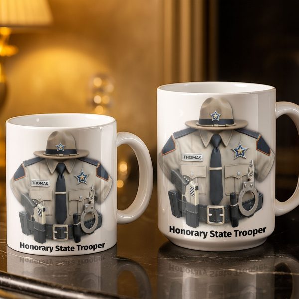 Honorary State Trooper Police Uniform Badge Handcuffs - Personalized Custom Coffee Mug - OFC053_MG Honorary State Trooper Police Uniform Badge Handcuffs - Personalized Custom Coffee Mug - OFC053_MG