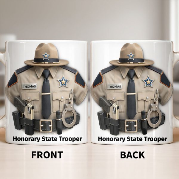 Honorary State Trooper Police Uniform Badge Handcuffs - Personalized Custom Coffee Mug - OFC053_MG Honorary State Trooper Police Uniform Badge Handcuffs - Personalized Custom Coffee Mug - OFC053_MG