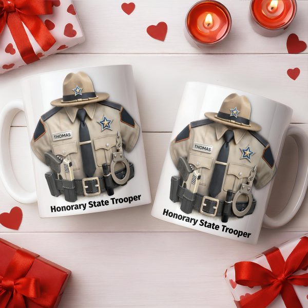 Honorary State Trooper Police Uniform Badge Handcuffs - Personalized Custom Coffee Mug - OFC053_MG Honorary State Trooper Police Uniform Badge Handcuffs - Personalized Custom Coffee Mug - OFC053_MG