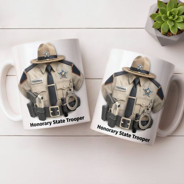 Honorary State Trooper Police Uniform Badge Handcuffs - Personalized Custom Coffee Mug - OFC053_MG Honorary State Trooper Police Uniform Badge Handcuffs - Personalized Custom Coffee Mug - OFC053_MG