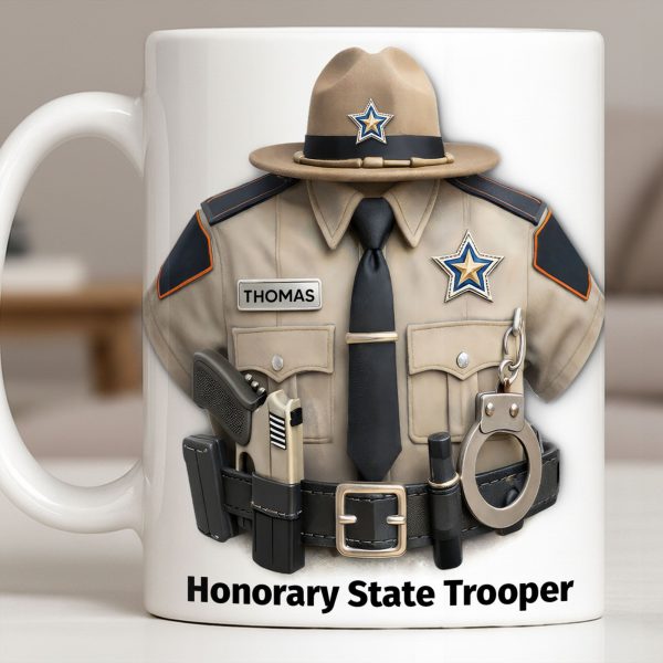 Honorary State Trooper Police Uniform Badge Handcuffs - Personalized Custom Coffee Mug - OFC053_MG Honorary State Trooper Police Uniform Badge Handcuffs - Personalized Custom Coffee Mug - OFC053_MG