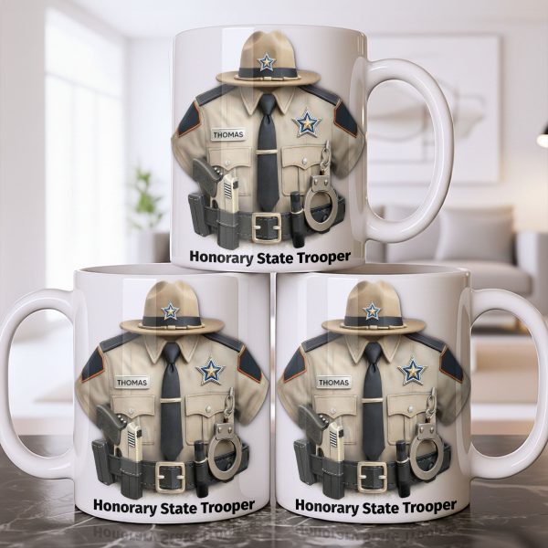Honorary State Trooper Police Uniform Badge Handcuffs - Personalized Custom Coffee Mug - OFC053_MG Honorary State Trooper Police Uniform Badge Handcuffs - Personalized Custom Coffee Mug - OFC053_MG