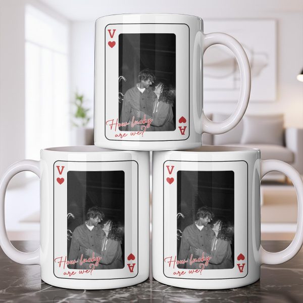 How Lucky Are We Playing Card Design And Heart - Personalized Custom Coffee Mug - CPL1351_MG How Lucky Are We Playing Card Design And Heart - Personalized Custom Coffee Mug - CPL1351_MG