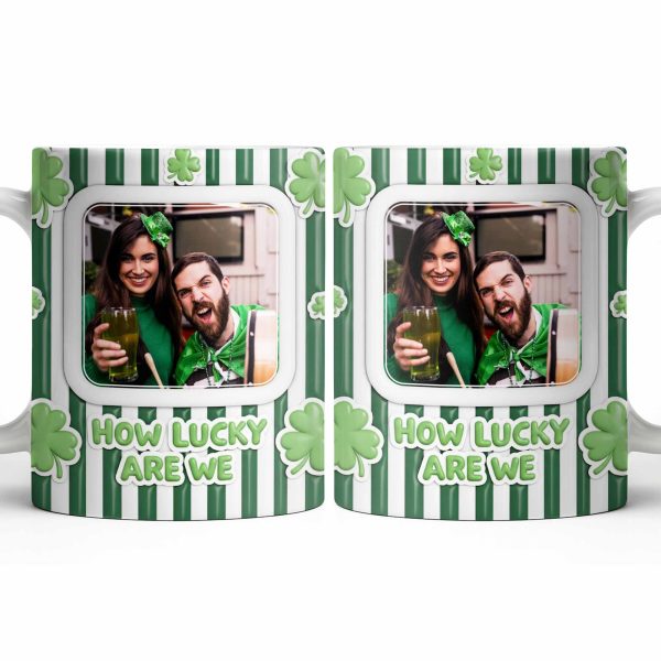 How Lucky Are We With Shamrocks And Stripes Design - Personalized Custom Coffee Mug - CPL1270_MG How Lucky Are We With Shamrocks And Stripes Design - Personalized Custom Coffee Mug - CPL1270_MG