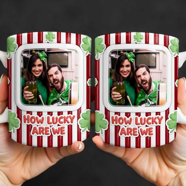 How Lucky Are We With Shamrocks And Stripes Design - Personalized Custom Coffee Mug - CPL1270_MG How Lucky Are We With Shamrocks And Stripes Design - Personalized Custom Coffee Mug - CPL1270_MG