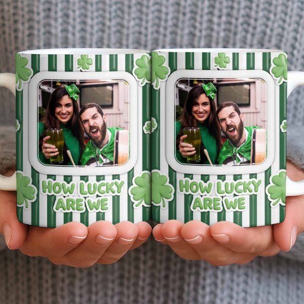 How Lucky Are We With Shamrocks And Stripes Design - Personalized Custom Coffee Mug - CPL1270_MG How Lucky Are We With Shamrocks And Stripes Design - Personalized Custom Coffee Mug - CPL1270_MG