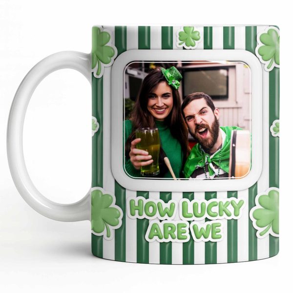 How Lucky Are We With Shamrocks And Stripes Design - Personalized Custom Coffee Mug - CPL1270_MG How Lucky Are We With Shamrocks And Stripes Design - Personalized Custom Coffee Mug - CPL1270_MG