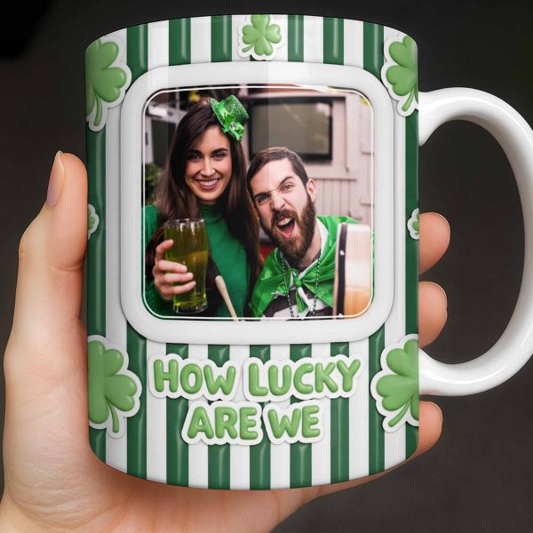 How Lucky Are We With Shamrocks And Stripes Design - Personalized Custom Coffee Mug - CPL1270_MG How Lucky Are We With Shamrocks And Stripes Design - Personalized Custom Coffee Mug - CPL1270_MG