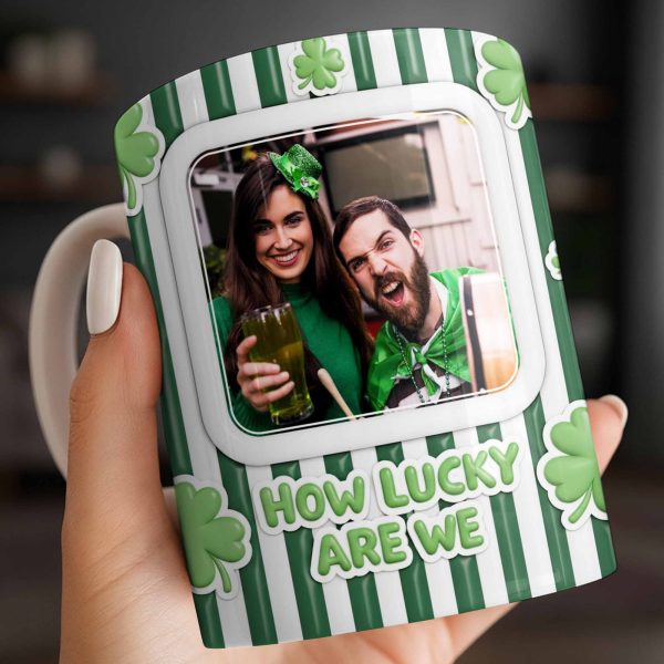 How Lucky Are We With Shamrocks And Stripes Design - Personalized Custom Coffee Mug - CPL1270_MG How Lucky Are We With Shamrocks And Stripes Design - Personalized Custom Coffee Mug - CPL1270_MG