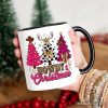 Howdy Pink Christmas Western Christmas Personalized Mug, Leopard Print Retro Holiday Gift with Custom Name Howdy Pink Christmas Western Christmas Personalized Mug, Leopard Print Retro Holiday Gift with Custom Name