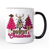Howdy Pink Christmas Western Christmas Personalized Mug, Leopard Print Retro Holiday Gift with Custom Name Howdy Pink Christmas Western Christmas Personalized Mug, Leopard Print Retro Holiday Gift with Custom Name