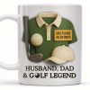 Husband, Dad & Golf Legend, Golf Club and Ball - Personalized Custom Coffee Mug - DAD064_MG