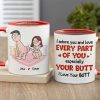 I Adore You And Love Every Part Of You Especially Your Butt I Love Your Butt, Personalized Couple Mug, Wine Tumbler, Accent Mug I Adore You And Love Every Part Of You Especially Your Butt I Love Your Butt, Personalized Couple Mug, Wine Tumbler, Accent Mug