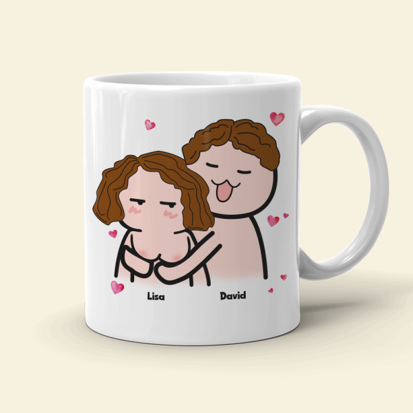 I Adore You And Love Every Part Of You- I Love Your Boobs Personalized Mug, Couple Gift