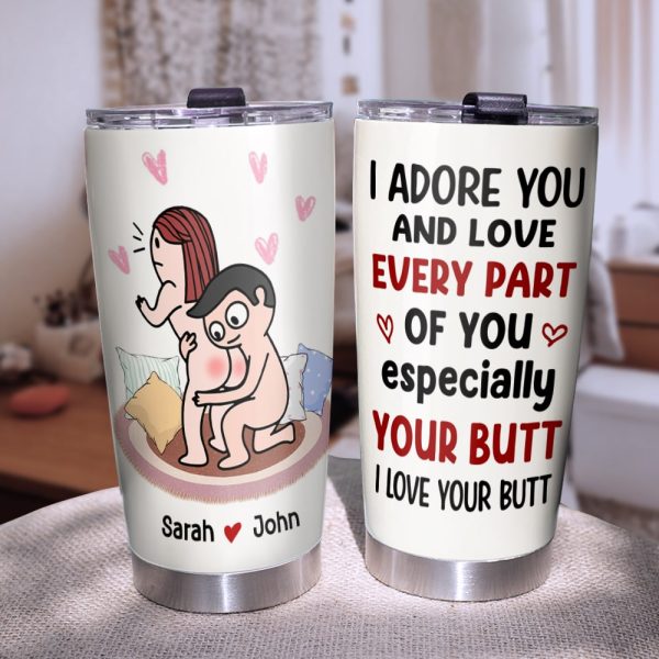 I Adore You Tumbler Cup With Romantic Couple - Personalized Gifts For Wife, Girlfriend I Adore You Tumbler Cup With Romantic Couple - Personalized Gifts For Wife, Girlfriend