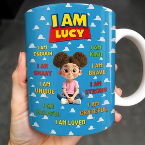 I Am Enough, I Am Kind, Embrace Your Uniqueness - Personalized Custom Coffee Mug - KID327_MG