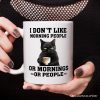 I Don't Like Morning People Personalized Mug, Sarcastic Black Cat Lover Gift With Custom Name I Don't Like Morning People Personalized Mug, Sarcastic Black Cat Lover Gift With Custom Name