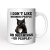 I Don't Like Morning People Personalized Mug, Sarcastic Black Cat Lover Gift With Custom Name I Don't Like Morning People Personalized Mug, Sarcastic Black Cat Lover Gift With Custom Name