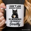 I Don't Like Morning People Personalized Mug, Sarcastic Black Cat Lover Gift With Custom Name I Don't Like Morning People Personalized Mug, Sarcastic Black Cat Lover Gift With Custom Name