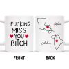 I Effing Miss You So Much With State Outlines Mug - Personalized Custom Coffee Mug - BST134_MG