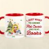 I Just Want To Drink Hot Cocoa And Read Books, Gift For Book Lover, Personalized Coffee Mug, Christmas Girl Reading Books Mug, Christmas Gift