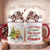 I Just Want To Drink Hot Cocoa And Read Books, Gift For Book Lover, Personalized Coffee Mug, Christmas Girl Reading Books Mug, Christmas Gift