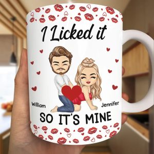 I Licked It So It's Mine - Personalized White Edge-to-Edge Mug