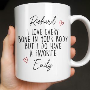 I Love Every Bone In Your Body, Favorite Hearts Design - Personalized Custom Coffee Mug - CPL1294_MG