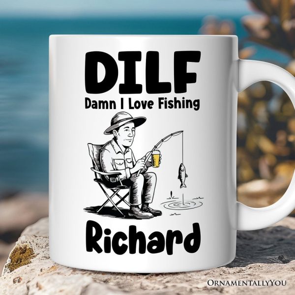 I Love Fishing Personalized Mug, Playful Fisherman Lover Man's Gift With Custom Name I Love Fishing Personalized Mug, Playful Fisherman Lover Man's Gift With Custom Name