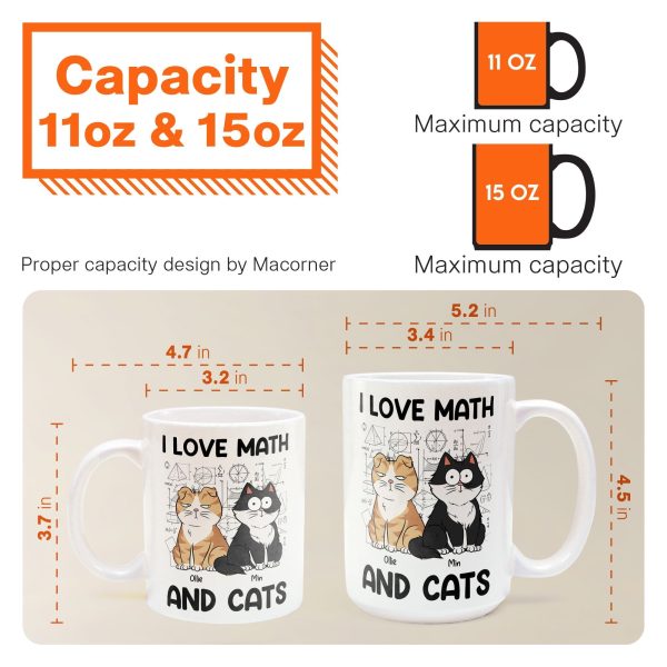 I Love Math And Cats - Personalized Mug I Love Math And Cats - Personalized Mug