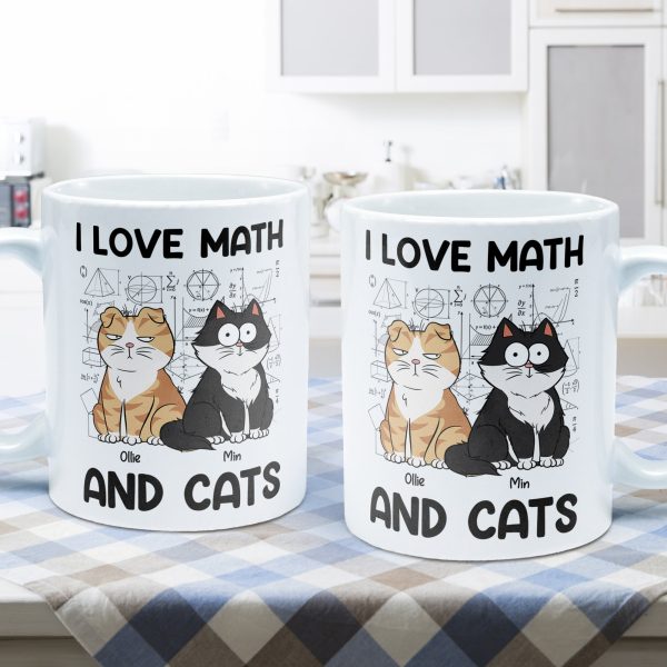 I Love Math And Cats - Personalized Mug I Love Math And Cats - Personalized Mug