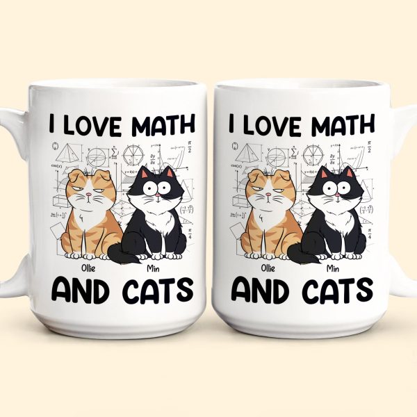 I Love Math And Cats - Personalized Mug I Love Math And Cats - Personalized Mug