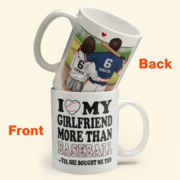 I Love My Girlfriend More Than Baseball - Personalized Mug I Love My Girlfriend More Than Baseball - Personalized Mug