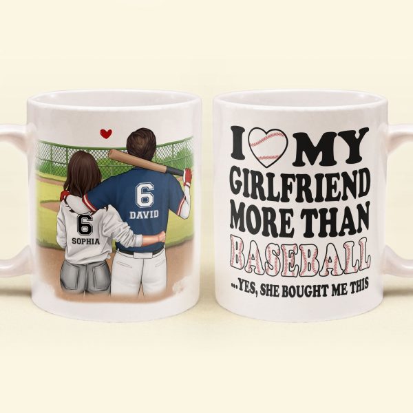 I Love My Girlfriend More Than Baseball - Personalized Mug I Love My Girlfriend More Than Baseball - Personalized Mug