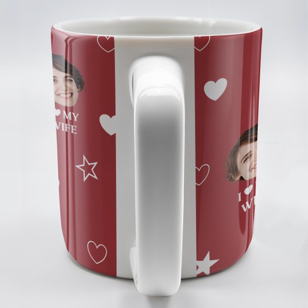 I Love My Wife Personalized Photo Mug With Hearts And Stars - Personalized Custom Coffee Mug - WIF031_MG I Love My Wife Personalized Photo Mug With Hearts And Stars - Personalized Custom Coffee Mug - WIF031_MG