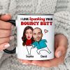 I Love Spanking Your Bouncy Butt, Funny Custom Couple Face Accent Mug, Gift For Couple, Valentine's Gifts
