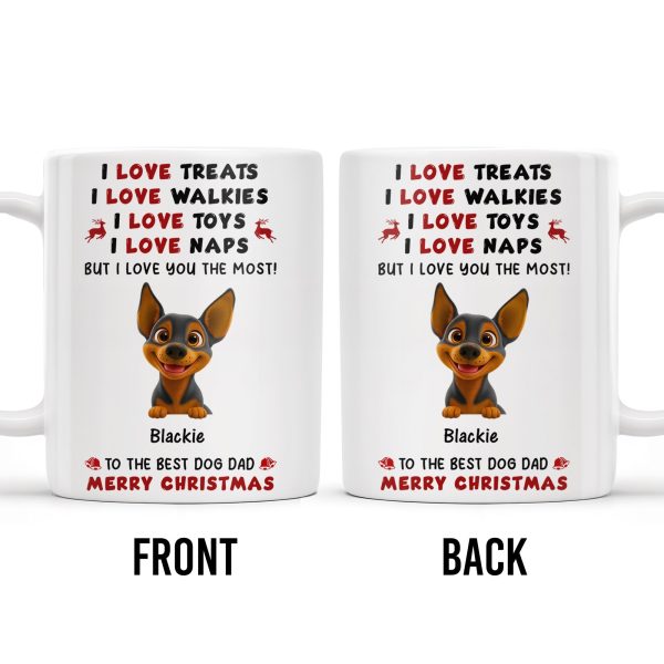 I Love Treats I Love Walkies I Love Toys I Love Naps Merry Christmas - Personalized Custom Coffee Mug - DOG073_MG I Love Treats I Love Walkies I Love Toys I Love Naps Merry Christmas - Personalized Custom Coffee Mug - DOG073_MG