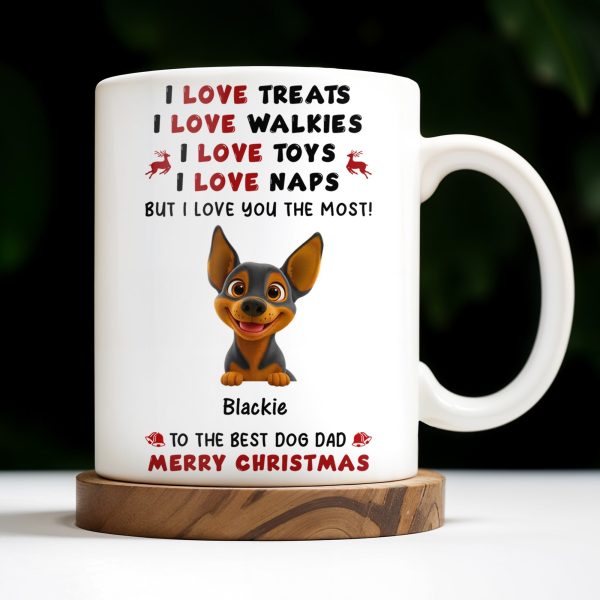 I Love Treats I Love Walkies I Love Toys I Love Naps Merry Christmas - Personalized Custom Coffee Mug - DOG073_MG I Love Treats I Love Walkies I Love Toys I Love Naps Merry Christmas - Personalized Custom Coffee Mug - DOG073_MG