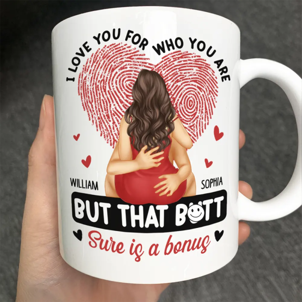 I Love You For Who You Are Hugging Couple - Personalized Mug I Love You For Who You Are Hugging Couple - Personalized Mug