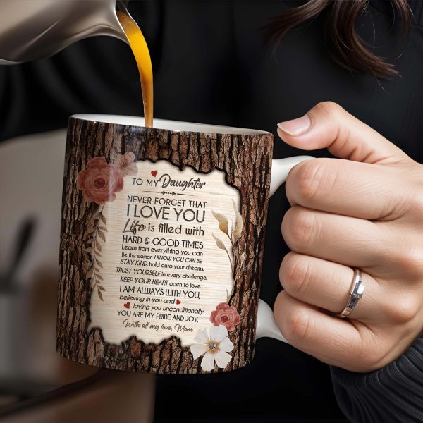 I Love You Life Is Filled With Hard & Good Times Tree Bark And Flowers Design - Personalized Custom Coffee Mug - DAU107_MG I Love You Life Is Filled With Hard & Good Times Tree Bark And Flowers Design - Personalized Custom Coffee Mug - DAU107_MG