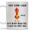 I May Look Calm, Rooster Design - Personalized Custom Coffee Mug - COL116_MG I May Look Calm, Rooster Design - Personalized Custom Coffee Mug - COL116_MG
