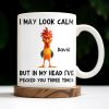 I May Look Calm, Rooster Design - Personalized Custom Coffee Mug - COL116_MG I May Look Calm, Rooster Design - Personalized Custom Coffee Mug - COL116_MG