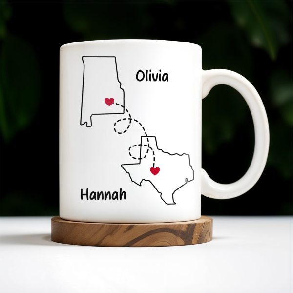 I Miss You All The Time Heart And Map Design - Personalized Custom Coffee Mug - FAM246_MG I Miss You All The Time Heart And Map Design - Personalized Custom Coffee Mug - FAM246_MG