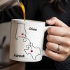 I Miss You All The Time Heart And Map Design - Personalized Custom Coffee Mug - FAM246_MG I Miss You All The Time Heart And Map Design - Personalized Custom Coffee Mug - FAM246_MG