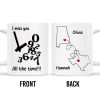 I Miss You All The Time Heart And Map Design - Personalized Custom Coffee Mug - FAM246_MG I Miss You All The Time Heart And Map Design - Personalized Custom Coffee Mug - FAM246_MG