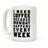 I Need Coffee Because Monday Happens Every Week Coffee Mug I Need Coffee Because Monday Happens Every Week Coffee Mug