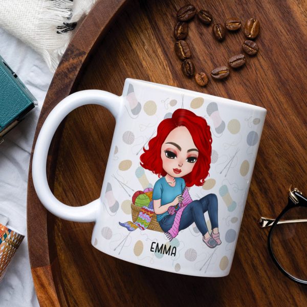 I Run On Caffeine Crochet And Cuss Words Personalized Crochet White Mug, Gift For Crochet Lovers I Run On Caffeine Crochet And Cuss Words Personalized Crochet White Mug, Gift For Crochet Lovers