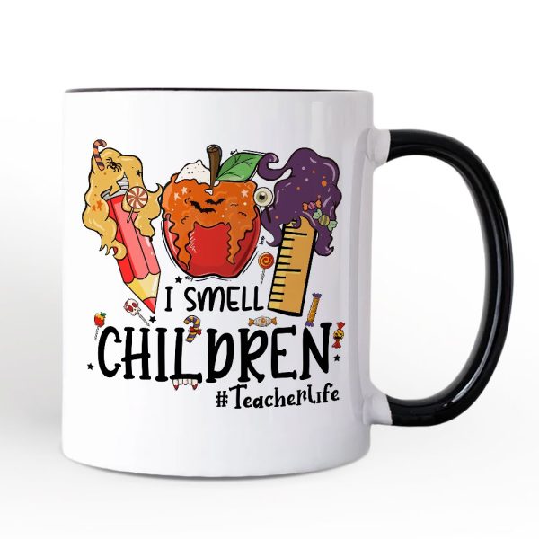 I Smell Children Witch Teacher Life Personalized Mug, Back To School Halloween Gift with Custom Name I Smell Children Witch Teacher Life Personalized Mug, Back To School Halloween Gift with Custom Name